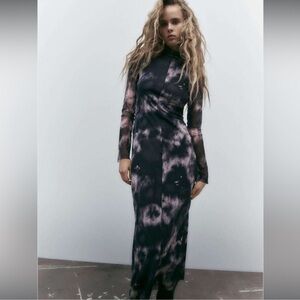 Zara Printed Tulle Dress NWT